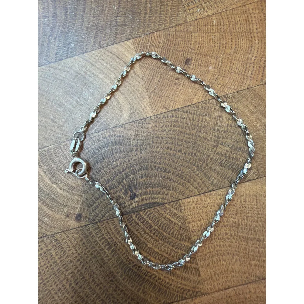 Sterling Silver Twisted Herringbone Chain Bracelet 925